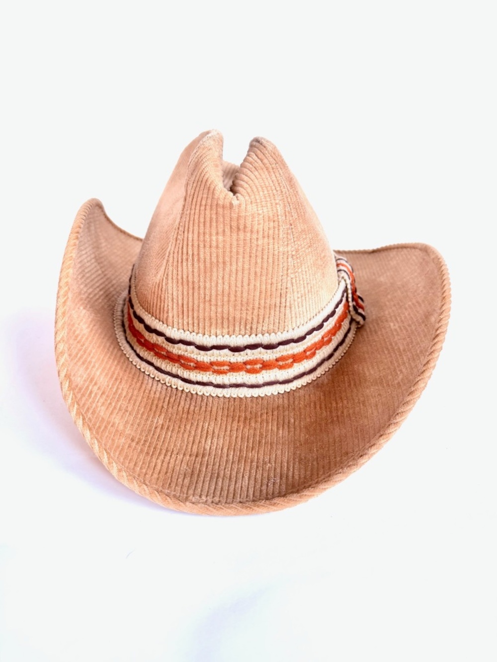Vintage United Hatters Cap & Millinery Works Int. Cowboy Hat XL Tan Corduroy